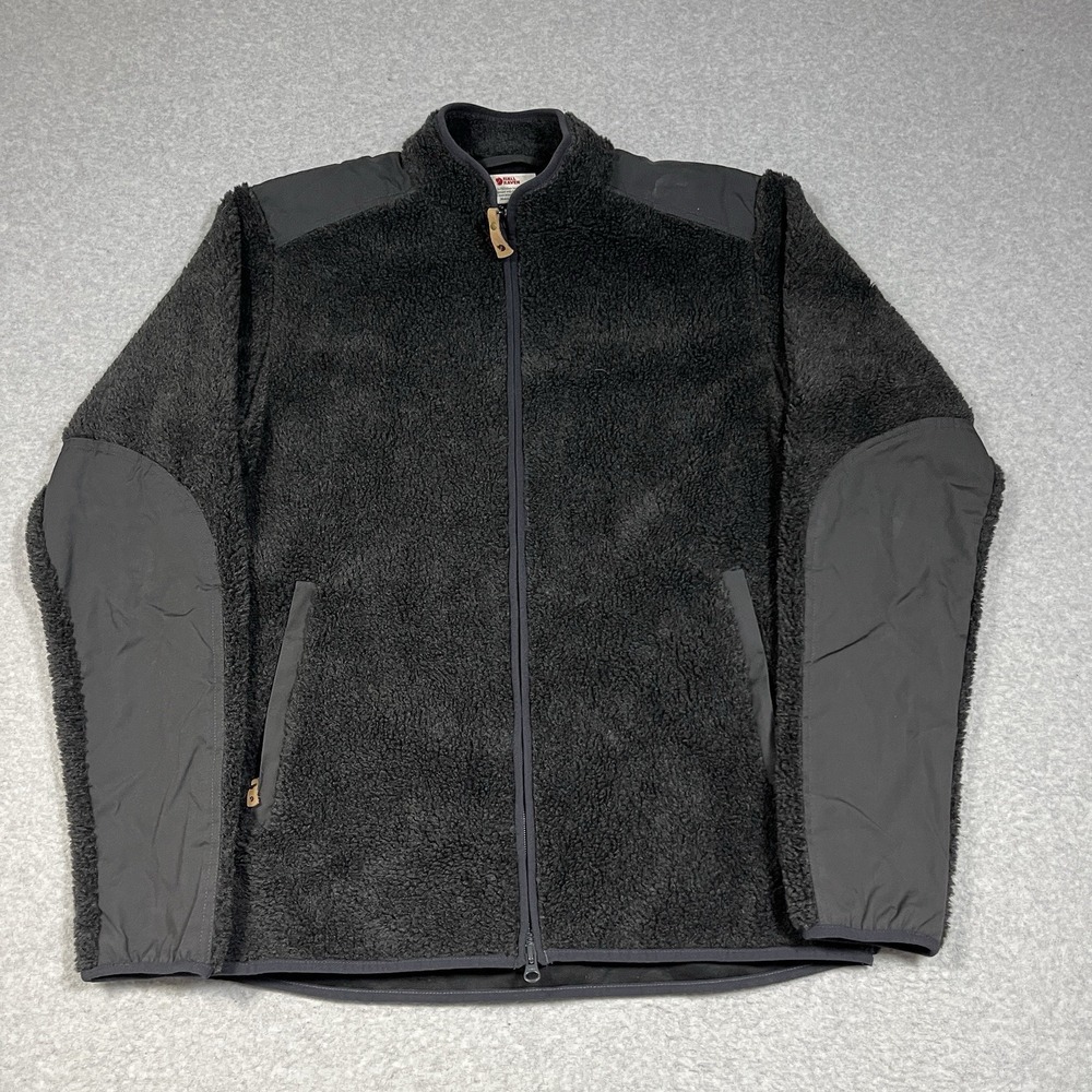 Fjallraven Sweater Mens Medium Sarek Zip Fleece Pocket Logo Outdoor Deep Pile